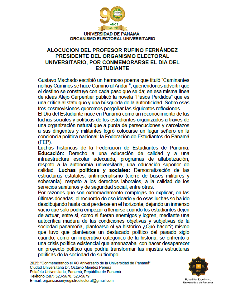 alocucion -del Profesor Rufino